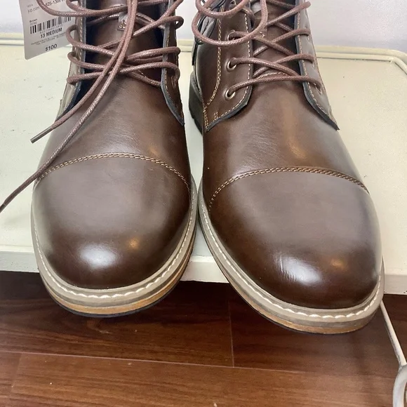 JF J. Ferrar Riverside Brown Comfort Moto Combat Ankle Lace-Up Boot Men's sz 13M - Picture 8 of 13